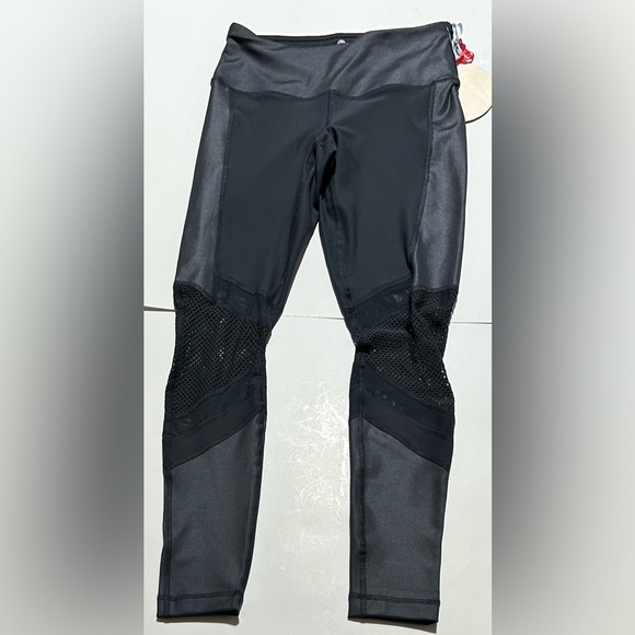 Sz XS 90-Degree by Reflex Black/Gray Workout/Gym/Yoga Mesh Leggings - NWT - Picture 2 of 11